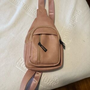 Pink Faux Leather Mini Backpack